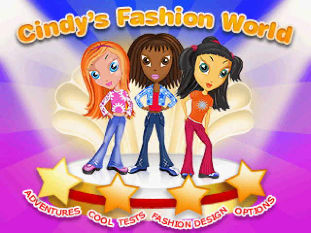 Cindy's Fashion World title screen for Playstation